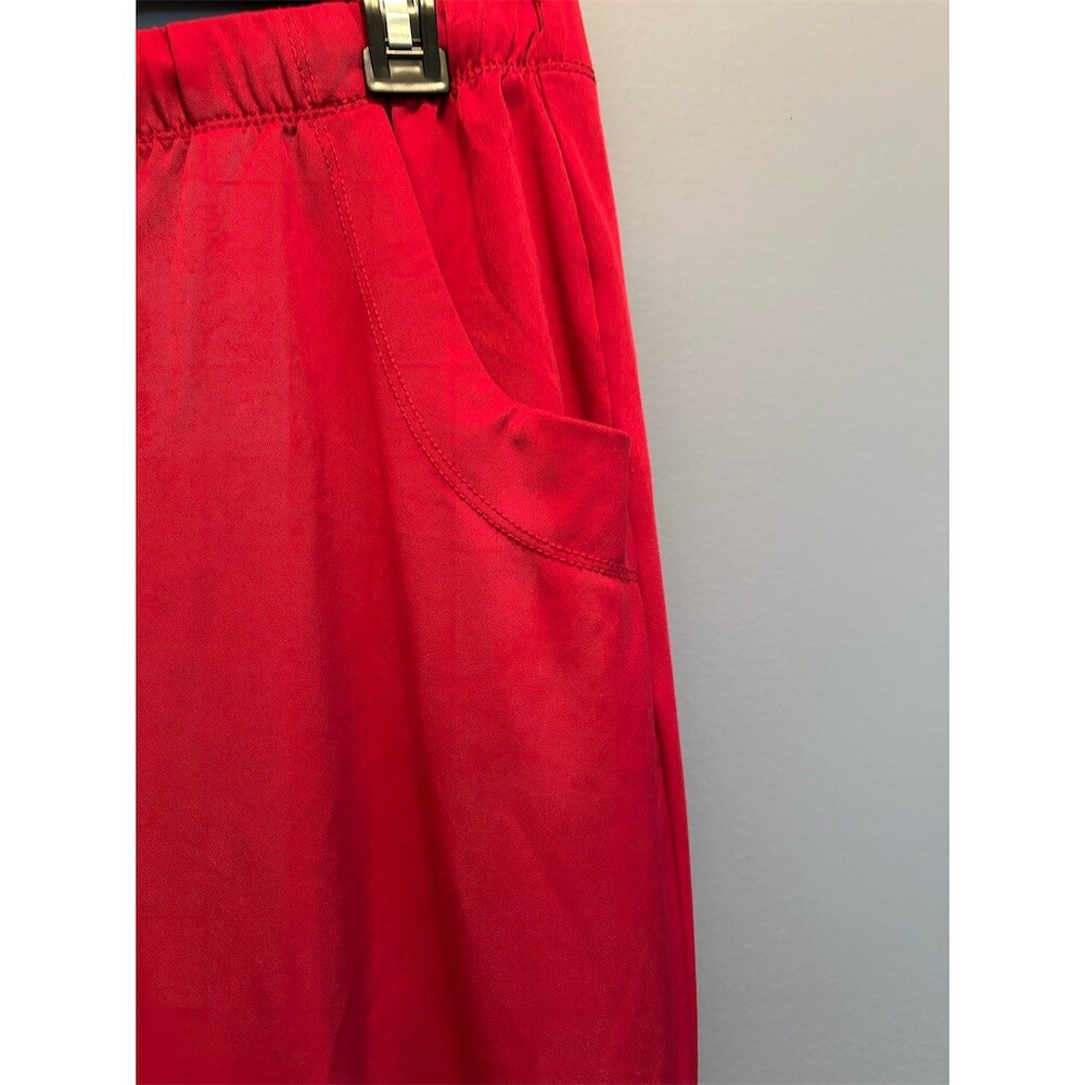 Healing Hands Scrub Pants Womens Size L Red Cargo Drawstring Elastic Waist - Picture 5 of 10
